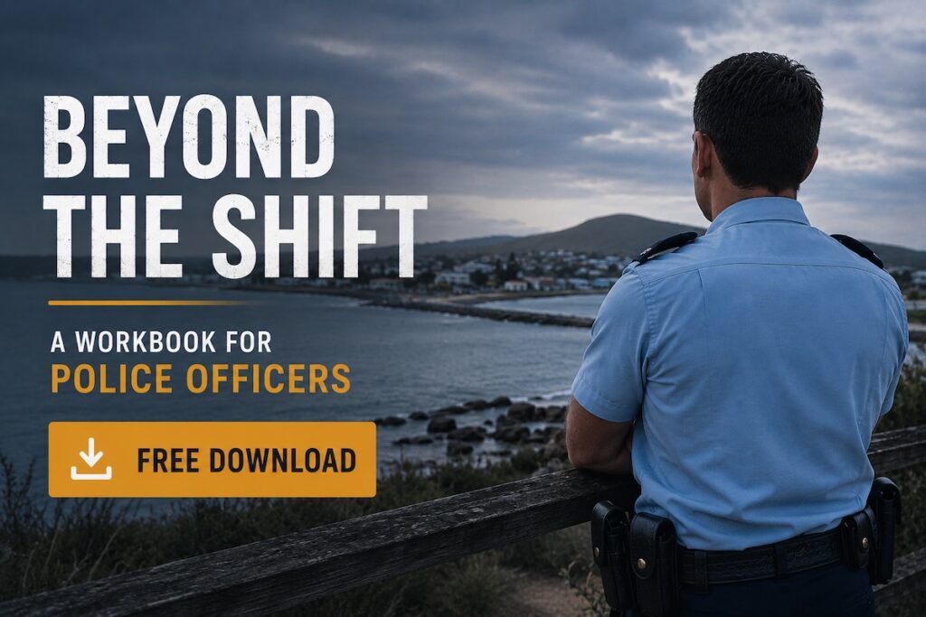 Police officer overlooking Middleton Beach, Albany, for the Beyond the Shift police wellbeing workbook