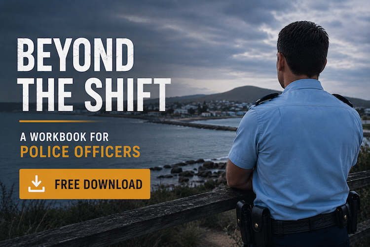 Police officer overlooking Middleton Beach, Albany, for the Beyond the Shift police wellbeing workbook