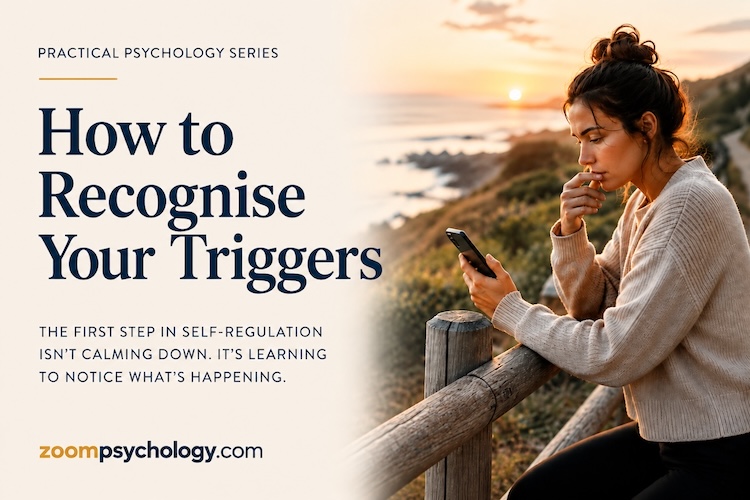 Person pausing to notice their emotional reaction before responding, illustrating how to recognise emotional triggers